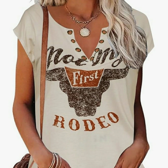 Not My First Rodeo Tan Muscle Tee - Picture 7 of 7